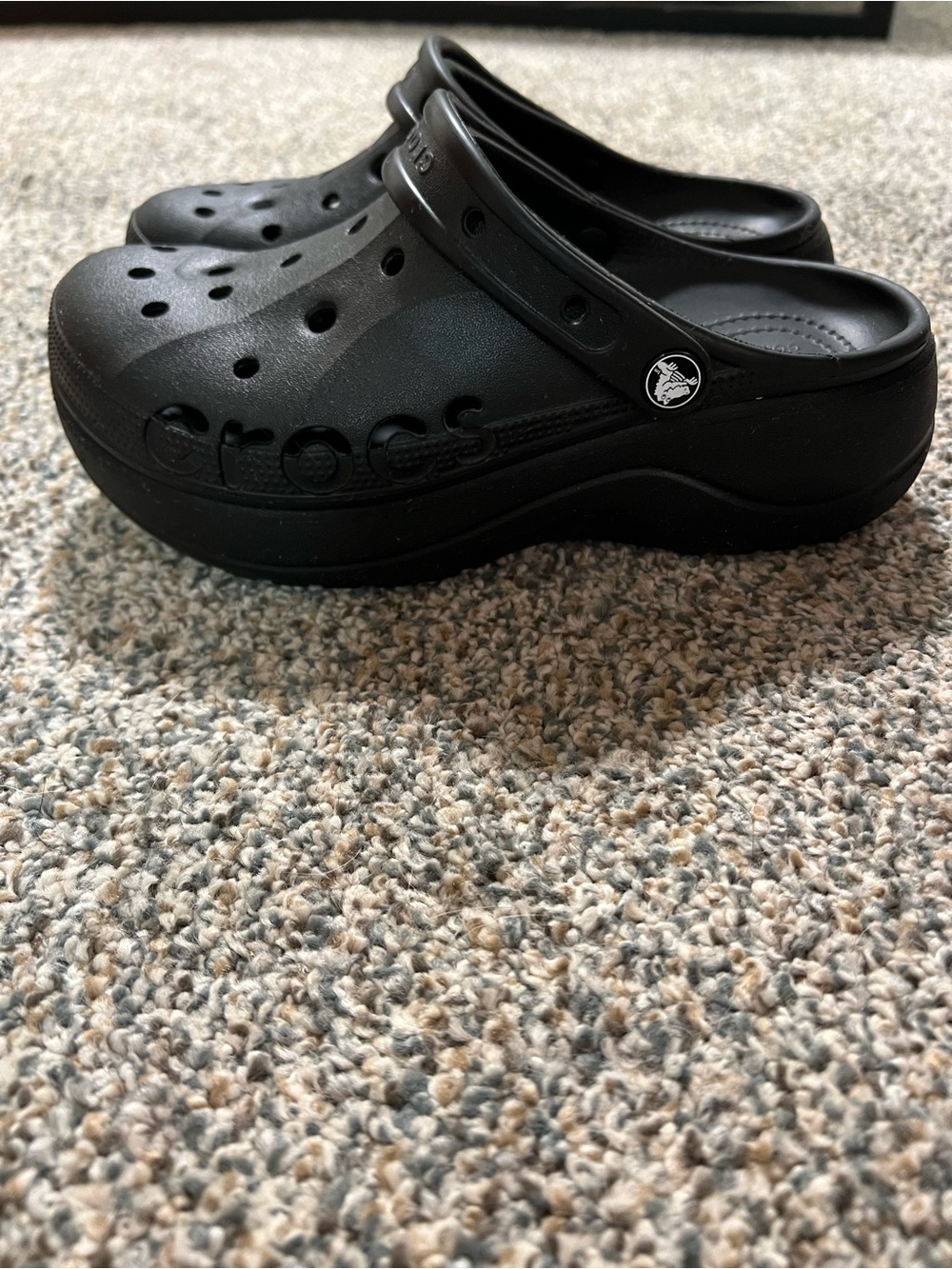 Platform CROCS Classic Clog Mules in Black
